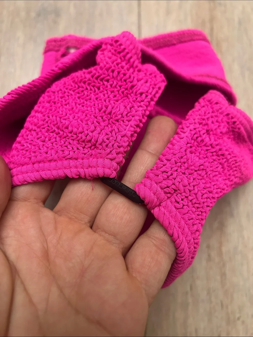 bond-eye Hot Pink Textured Bandeau Bikini Top
